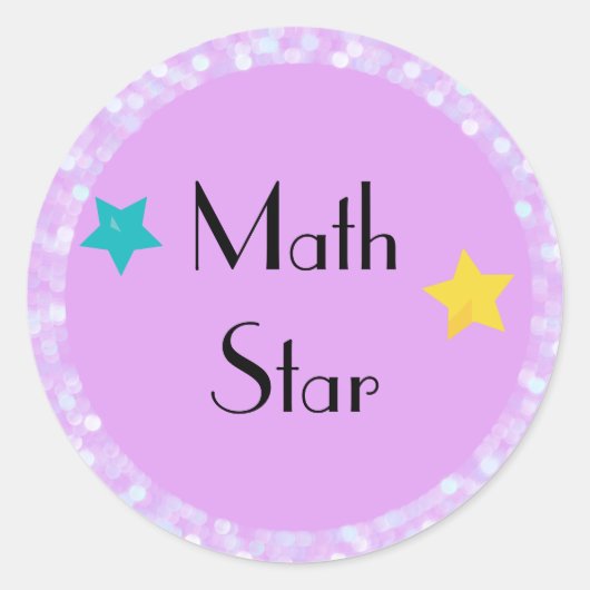 Math Star mit Sternen Runder Aufkleber (Vorderseite)