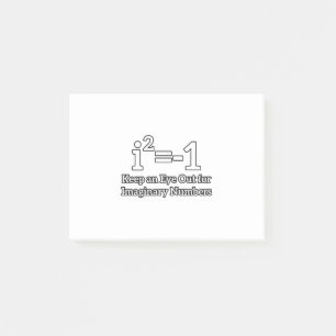 Math Student behalte ein Eye Out für imaginäre Zah Post-it Klebezettel