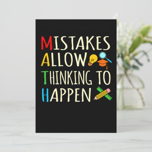 Math Student Mistakes Mathematics Maths Teacher Dankeskarte (Stehend Vorderseite)