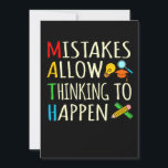 Math Student Mistakes Mathematics Maths Teacher Dankeskarte<br><div class="desc">This graphic idea is for math lovers. This funny graphic / quote clothing makes all math teachers happy.</div>