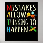 Math Student Mistakes Mathematics Maths Teacher Poster (Vorne)