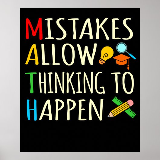 Math Student Mistakes Mathematics Maths Teacher Poster (Vorne)