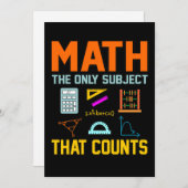 Math Subject Counts Mathematic Maths Teacher Dankeskarte (Vorne/Hinten)