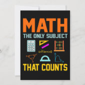 Math Subject Counts Mathematic Maths Teacher Einladung (Vorderseite)