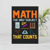 Math Subject Counts Mathematic Maths Teacher Einladung (Stehend Vorderseite)