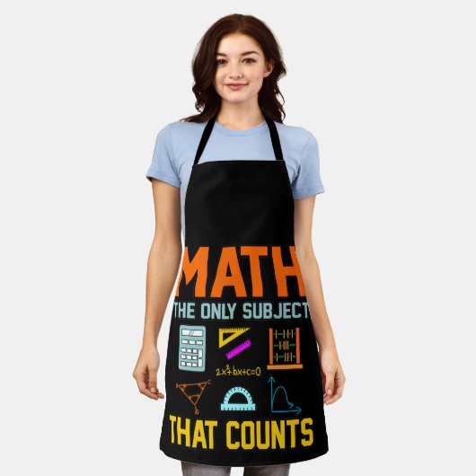 Math Subject Counts Mathematic Maths Teacher Schürze (Getragen)