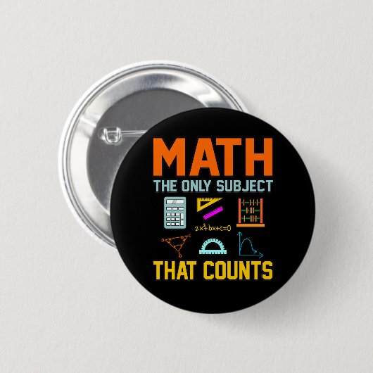Math Subject zählt Mathematiatic Math Teacher Button (Vorne & Hinten)