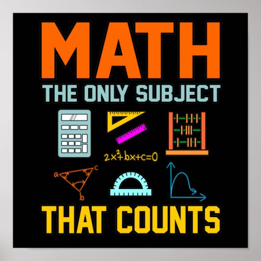 Math Subject zählt Mathematiatic Math Teacher Poster (Vorne)