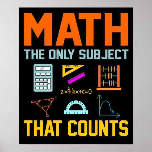 Math Subject zählt Mathematiatic Math Teacher Poster (Vorne)