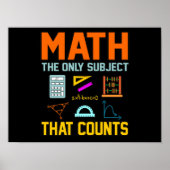 Math Subject zählt Mathematiatic Math Teacher Poster (Vorne)
