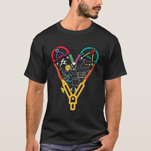 Math-Symbol-Formel-Liebe für Math-Lehrer-Math T-Shirt (Vorderseite)
