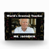 Math Symbols Frame Teacher Fotoblock (Vorderseite)