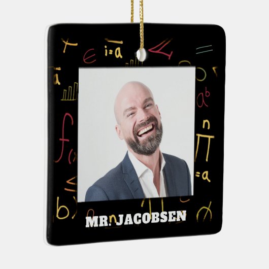 Math Symbols Frame Teacher Keramikornament (Rechts)