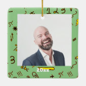 Math Symbols Frame Teacher Keramikornament (Rückseite)