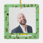 Math Symbols Frame Teacher Keramikornament (Vorderseite)