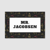 Math Symbols Frame Teacher Namensschild (Vorderseite)