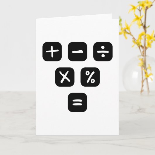 Math Symbols mathematical Signs Karte (Gelbe Blume)