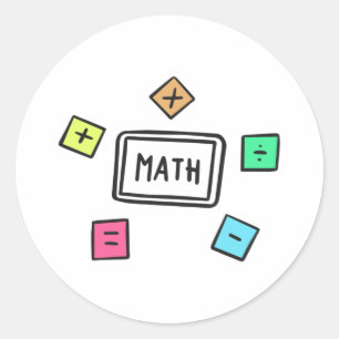 Math symbols Students and Parents Runder Aufkleber
