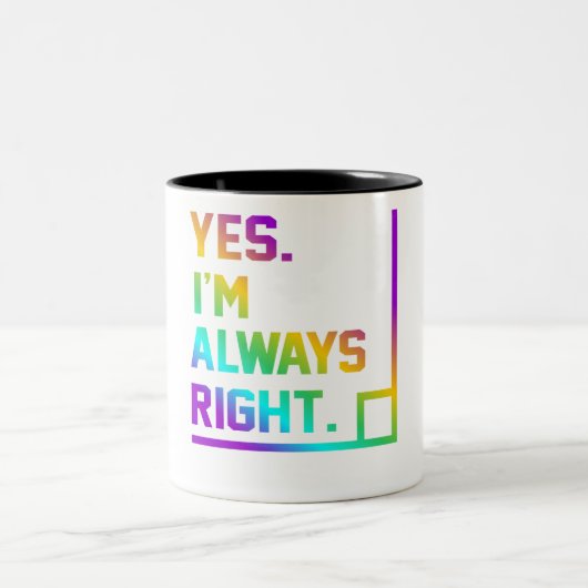 Math Teacher Always Right Mathematics Maths Zweifarbige Tasse (Mittel)