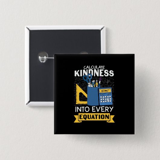 Math Teacher berechnet Kindness Button (Vorne & Hinten)