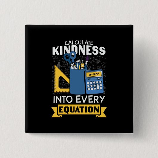 Math Teacher berechnet Kindness Button (Vorderseite)