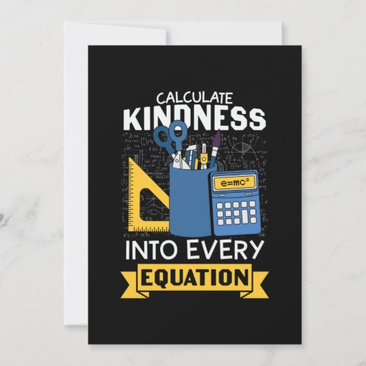 Math Teacher berechnet Kindness Einladung (Vorderseite)