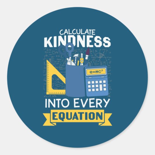 Math Teacher berechnet Kindness Runder Aufkleber (Vorderseite)
