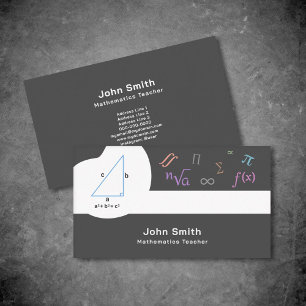 Math Teacher Business Card mit Mathematik-Symbol Visitenkarte