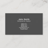 Math Teacher Business Card mit Mathematik-Symbol Visitenkarte (Rückseite)