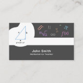 Math Teacher Business Card mit Mathematik-Symbol Visitenkarte (Vorderseite)