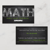 Math Teacher Business card Visitenkarte (Vorne/Hinten)