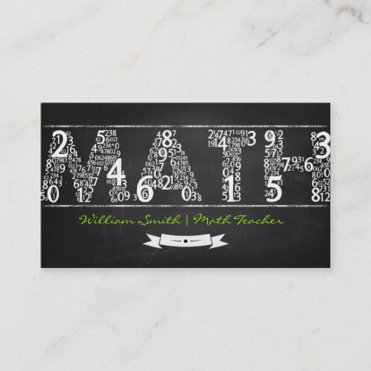 Math Teacher Business card Visitenkarte (Vorderseite)