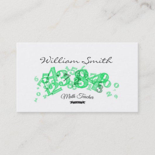 Math Teacher Business Card Visitenkarte (Vorderseite)