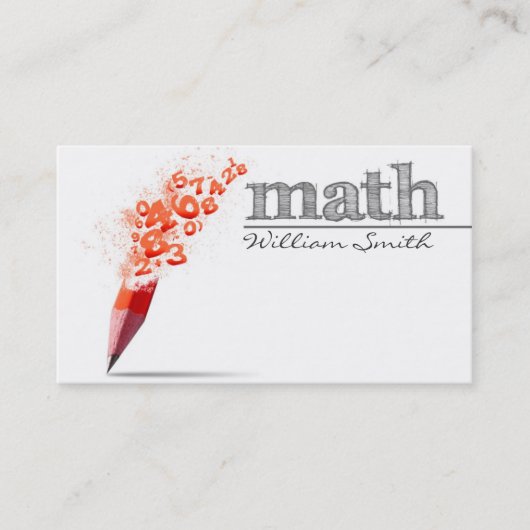 Math Teacher Business card Visitenkarte (Vorderseite)