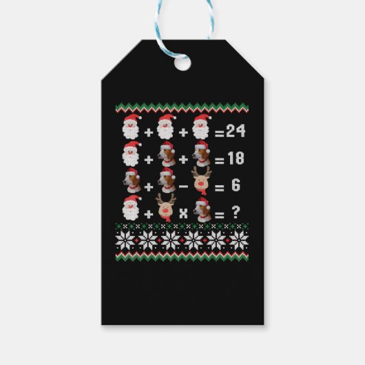 Math Teacher Christmas HARRIER Geschenkanhänger (Vorderseite)