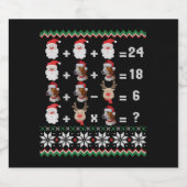 Math Teacher Christmas HARRIER Schaumweinetikett (Einzelnes Label)