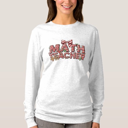 Math Teacher Christmas Long Sleeve T-Shirt (Vorderseite)