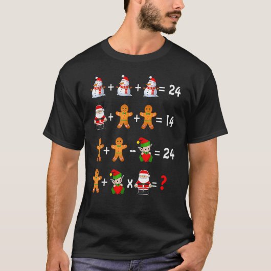 Math Teacher Christmas Order Of Operations Quiz T-Shirt (Vorderseite)