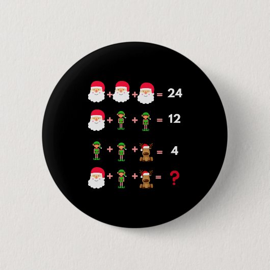 Math Teacher Christmas Shirt Quiz Button (Vorderseite)