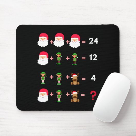 Math Teacher Christmas Shirt Quiz Mousepad (Mit Mouse)