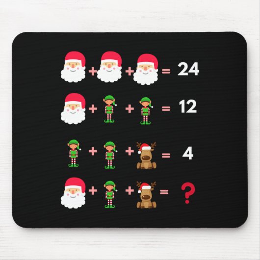 Math Teacher Christmas Shirt Quiz Mousepad (Vorne)