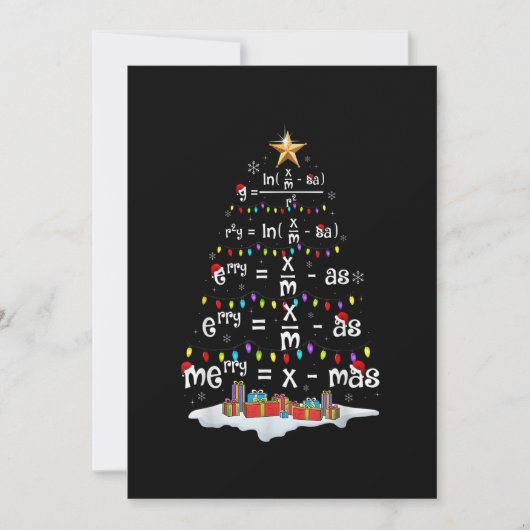 Math Teacher Christmas Tree Funny Christmas Math F Feiertagskarte (Vorderseite)