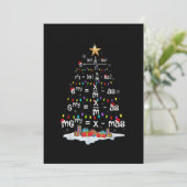 Math Teacher Christmas Tree Funny Christmas Math F Feiertagskarte (Stehend Vorderseite)