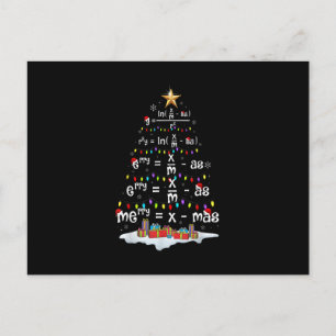 Math Teacher Christmas Tree Funny Christmas Math F Postkarte