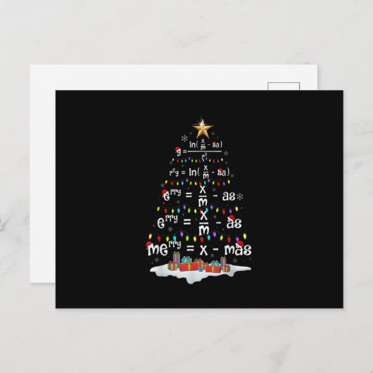 Math Teacher Christmas Tree Funny Christmas Math F Postkarte (Vorne/Hinten)