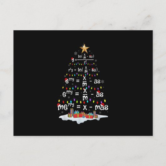 Math Teacher Christmas Tree Funny Christmas Math F Postkarte (Vorderseite)