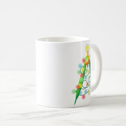 Math Teacher Comp Christmas Tree Lights School Geo Kaffeetasse (VorderseiteRechts)