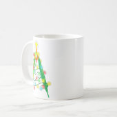 Math Teacher Comp Christmas Tree Lights School Geo Kaffeetasse (Vorderseite Links)
