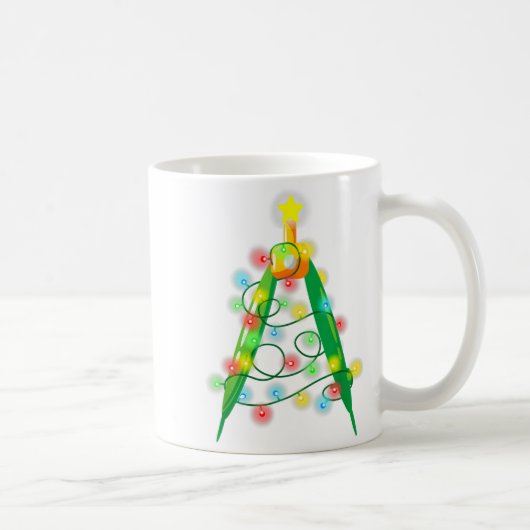 Math Teacher Comp Christmas Tree Lights School Geo Kaffeetasse (Rechts)