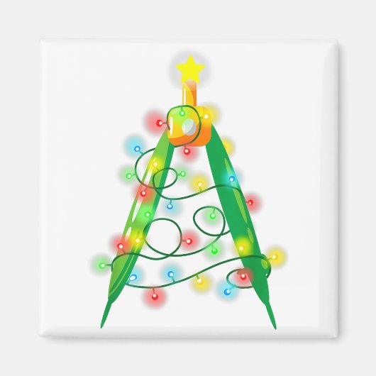 Math Teacher Comp Christmas Tree Lights School Geo Magnet (Vorne)